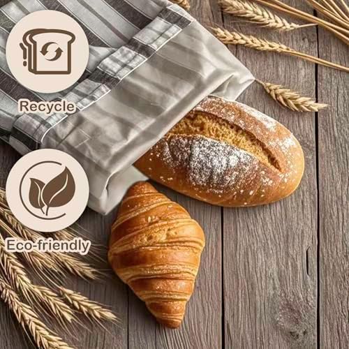 Premium Bread Bags for Homemade Loaves, XL Reusable Linen with Plastic Lining, Equipped with Convenient Drawstring for Ultimate Freshness, BPA-Free, Ideal for Sourdough & Artisan Breads, 1 PCS - Image 2