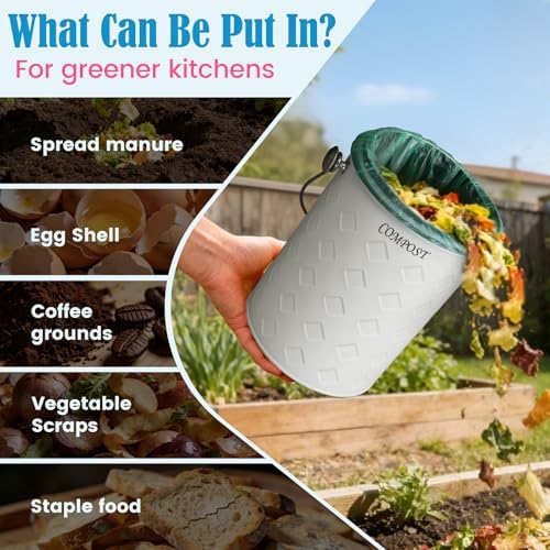 AOSION Countertop Compost Bin Kitchen,Odorless Indoor Compost Bin with Lid - Image 5