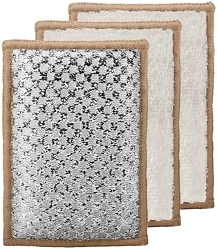 OGGI Bambou Odor-Free Scrubbing Sponges - Natural Scrub Sponges for Dishes, 91% Bamboo-Derived Rayon Cellulose Fiber, Reusable, Absorbent, Durable Scrubbers, Non-Scratch, Washable - 3 pcs, 7x4 by Unknown