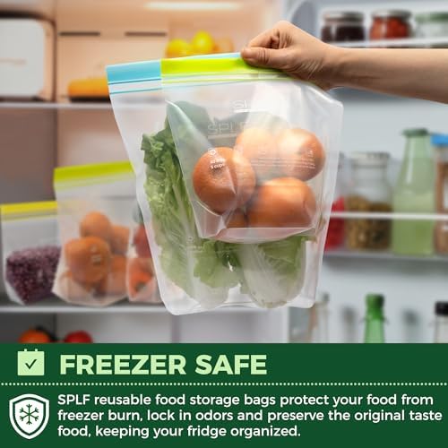 SPLF 8 Pack Reusable Gallon Freezer Bags Dishwasher Microwave Safe - Image 5