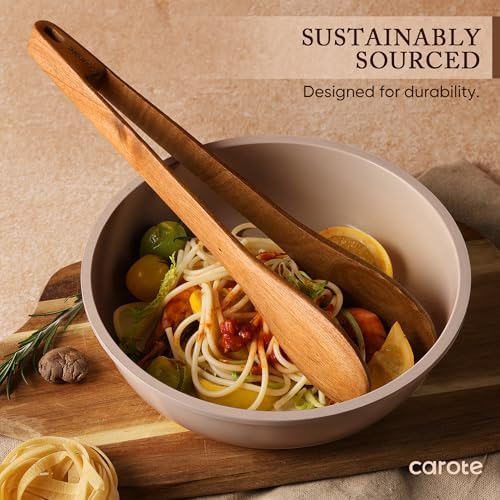 CAROTE Wooden Utensil Set, 8-Piece Acacia Wood Cooking Utensils - Image 3