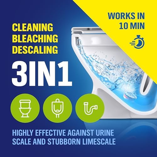 WoldoClean 3in1 Toilet Bowl Cleaner Tablets 35 Uses - Automatic Tank & Bowl Descaler, Heavy Duty Limescale & Hard Water Stain Remover, Eucalyptus Scent, No Blue Water Dye - Image 2