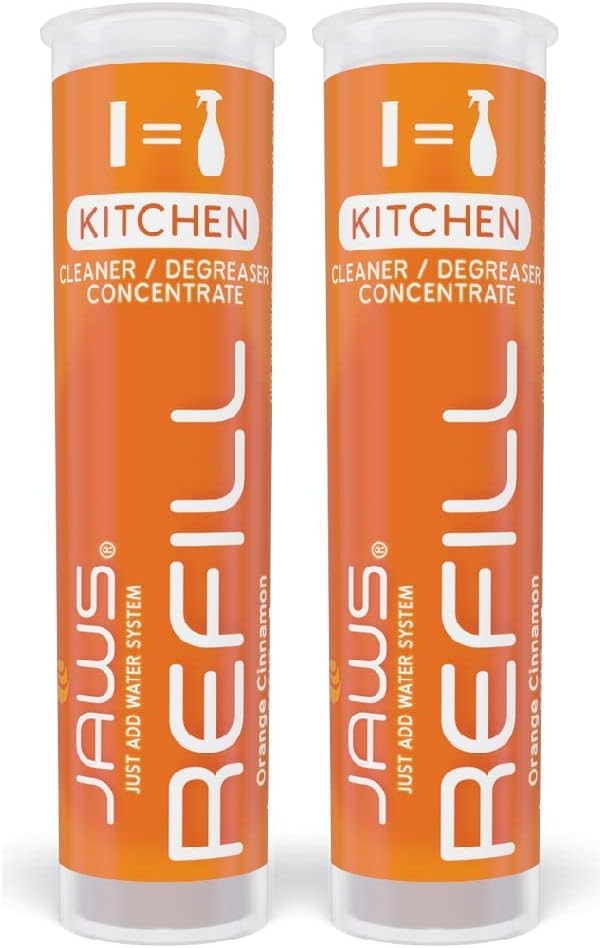 JAWS Cleaner Multi-Surface Kitchen Cleaner Bottle and 2 Refill Pods. Refillable Cleaning Supplies.