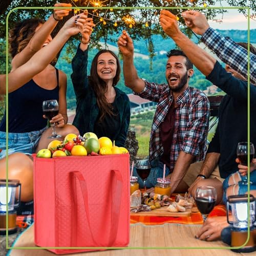 Paterr 4 Pcs Insulated Grocery Bags Reusable, with Zipper - Image 5