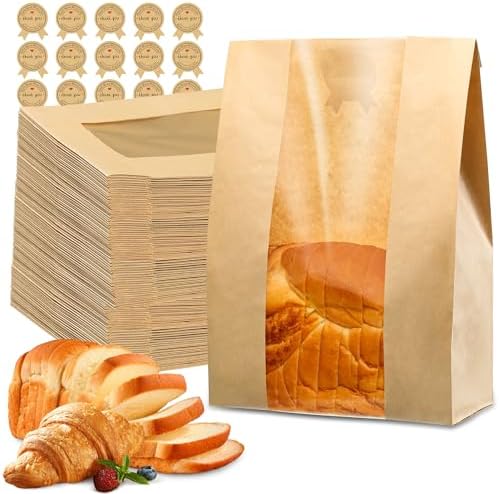 100 Pcs Bread Bags for Homemade Bread 50% Thicker With Window Sourdough Bag by AZLTC