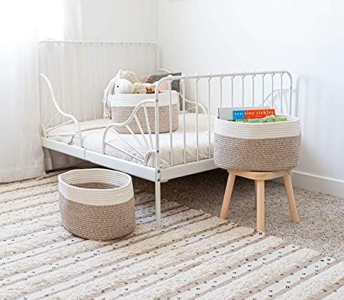 OrganiHaus Cotton Rope Baskets for Shelves, Set of 3, 15x9x10 - Image 5