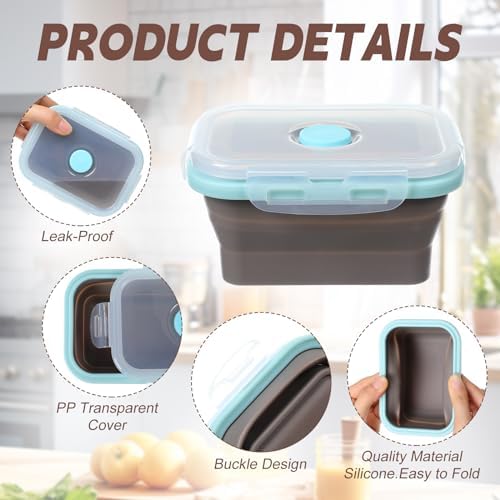 Potchen 4 Pcs Collapsible Silicone Bowls 12 oz Containers - Image 3