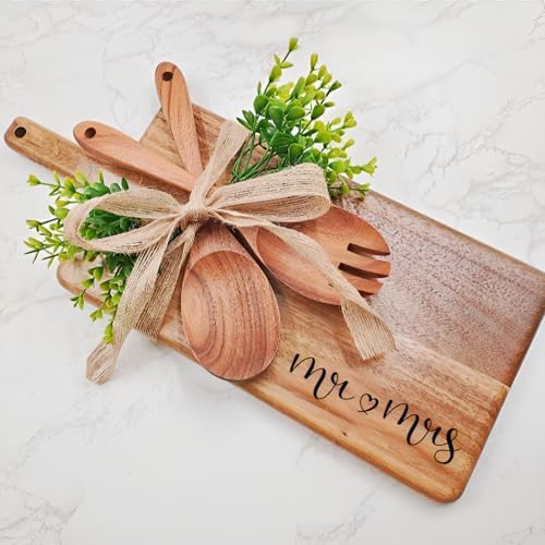 Wedding Gifts for Couples 2026, Bridal Shower Gifts, Engraved Wood Cutting Boards for Couples Husband Wife, Mr and Mrs/Wedding/Engagement Gift for Newlyweds Bride and Groom by ACUDUDOMA