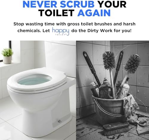Happy Toilet Cleaner Automatic Toilet Bowl Cleaner Toilet Tablet Holder 2PK - Image 3