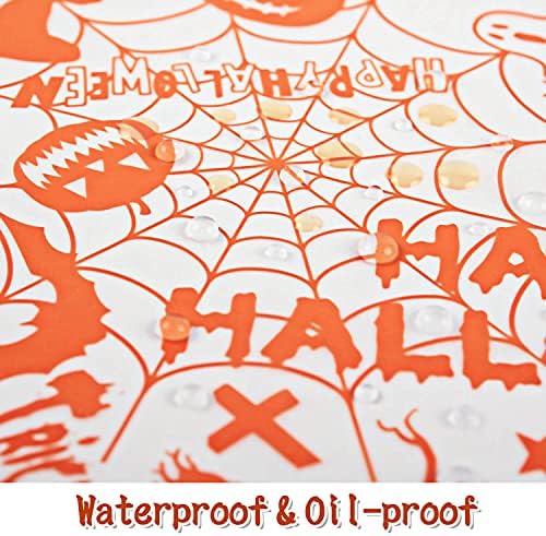 100 Pcs Halloween Wax Paper Food Sheets with Pumpkin Pattern - Image 6