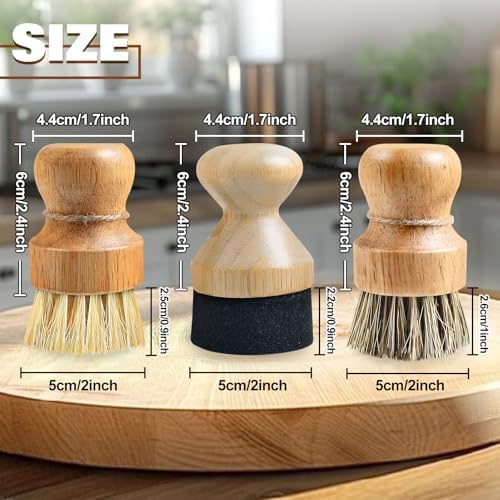 3 Pcs Cutting Board Oil Wax Applicator and Scrub Brush Set - Image 2