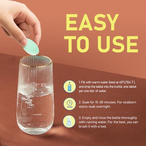 Water Bottle Cleaning Tablets, 18 Pack Bottle Clean Tablet Hydration Bladder Cleansing Tablets for Hydration Bladder, Water Bottle, Individually Packed, Apple Flavor - Image 6
