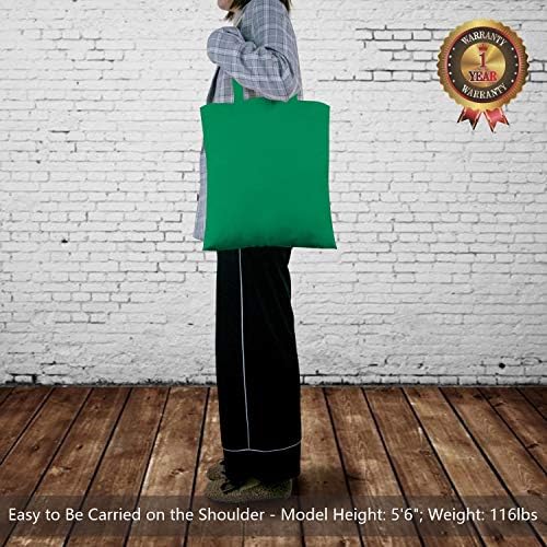 TOPDesign 24-Pack Economical 16"x15" Kelly Green Cotton Tote Bag, Lightweight Medium Reusable Grocery Shopping Cloth Bags, Suitable for DIY, Advertising, Promotion, Gift, Activity - Image 3