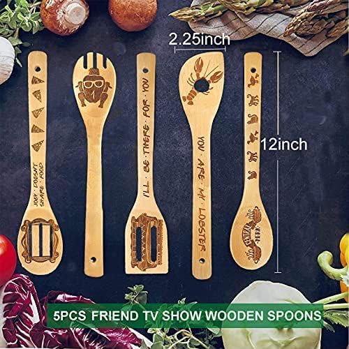 Friends Merchandise - Wooden Cooking Spoons Set 5, Novelty Decor, Unique Girl's Gifts, Housewarming Present - Image 2