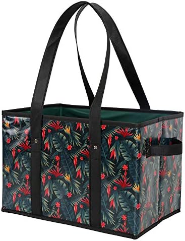 Foraineam Reusable Grocery Bags Set Durable Heavy Duty Tote Bag Collapsible Grocery Shopping Box Bag with Reinforced Bottom - Image 3