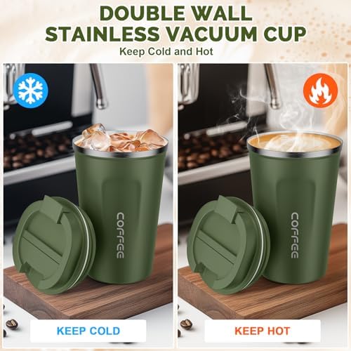 CS COSDDI 12 oz Coffee mug - Stainless Steel Coffee Cup with Leakproof Lid - Image 3