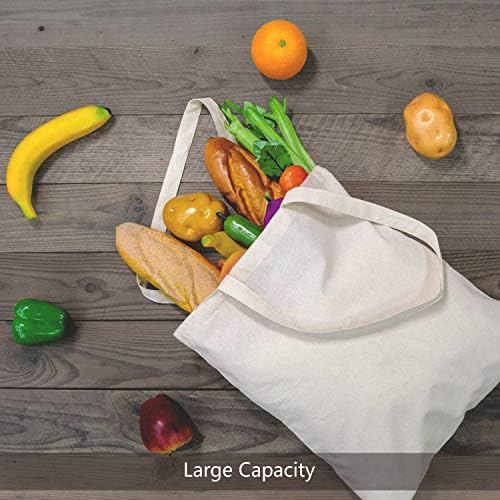 TOPDesign 12-Pack Economical 16"x15" Cotton Tote Bag, Lightweight Medium Reusable Grocery Shopping Cloth Bags, Suitable for DIY, Advertising, Promotion, Gift, Activity - Image 4
