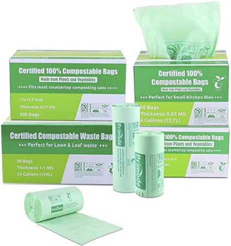 Compostable Bags, 6 Gallon Food Scraps Yard Waste Bags, 100 Count, Extra Thick 0.87 Mil. ASTMD6400 Compost Bags Small Kitchen Trash Bags, Certified By BPI And TÜV AUSTRIA, - Image 5