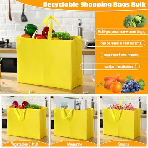 Windyun Reusable Grocery Bags Large Non Woven Shopping Bags with Handles Foldable Portable Tote, 16x6x12 Inch - Image 4