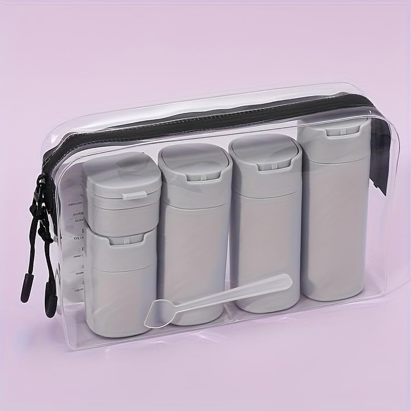 5pcs Travel Cream Dispenser Bottles Set Travel Bottles Toiletry Containers Set, TSA Approved, Travel Essentials - Image 2