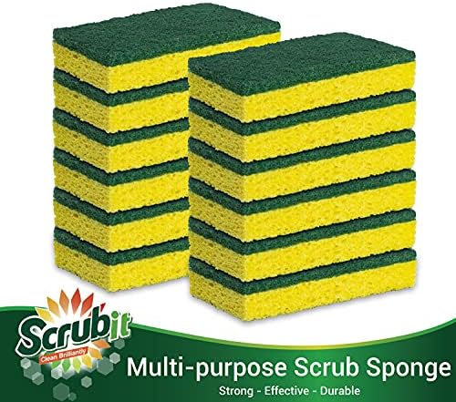 SCRUBIT Heavy Duty Scrub Sponge - Made from Tough Cellulose - Eco Friendly - Lasts for Months of Heavy Duty Kitchen Cleaning (12 Pack) - Image 4