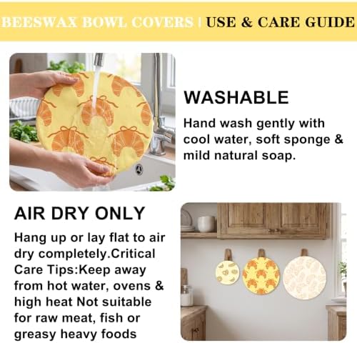 Sitsink Beeswax Bowl Covers Bread Reusable Food Wrap 5 Pack - Image 6