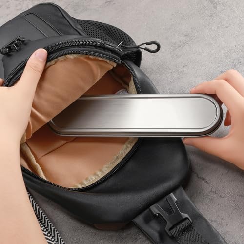 Travel cutlery set, 18/8 stainless steel cutlery, Reusable utensils set with case, Portable Silverware Lunch Box for Camping and Office (Stainless Steel) - Image 6