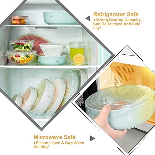 LELE LIFE 4 Pack Same Size Silicone Stretch Lids, Thicker Reusable Sturdy Silicone Container Cover, Expandable Food Storage Covers, Dishwasher and Freezer Safe, 4.53in(11.5cm) - Image 6