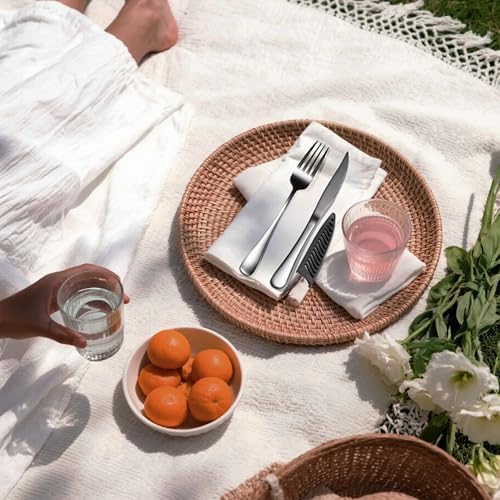 Travel Utensils with Case, Portable Travel Silverware Set Stainless Steel Lunch Box Cutlery Set for Work, Camping, Picnic, Hiking, Office (Silver) - Image 6