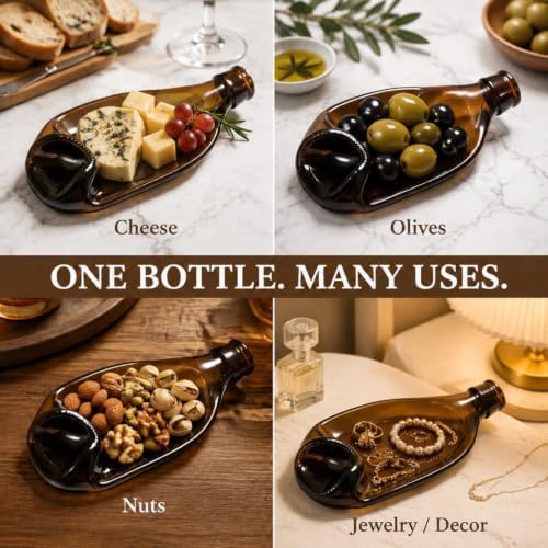 Bokon 1 Wine Gifts Melted Serving Tray, Brown, Beer Bottle - Image 5