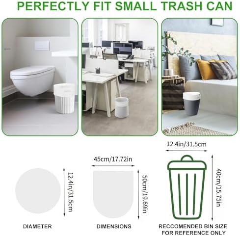 Small White Trash-Bags Bathroom 4 Gallon - Compostable Garbage Bags 4 Gallon 100 Count Biodegradable Unscented Little Waste Basket Kitchen Office Car Tiny Liners Bulk Strong Thick Inwaysin - Image 2