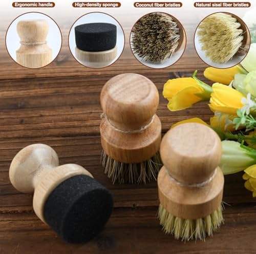 3 Pcs Cutting Board Oil Wax Applicator and Scrub Brush Set - Image 6