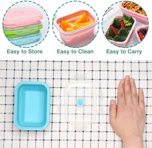Alimat PluS 11.8oz Silicone Collapsible Travel Food Containers 3 Pack - Image 5