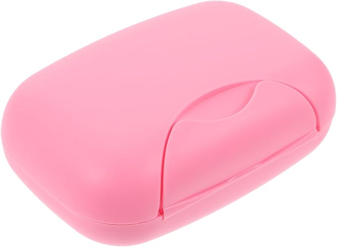 DOITOOL Portable Soap Dish Container Large Pink with Lock Leakproof PP Plastic Travel Soap Case for Camping Hiking Bathroom Organizer