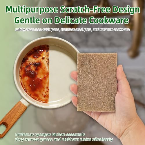 24 Pack Plant-Based Fiber Scrub Dish Sponge (graybrown) - Image 6