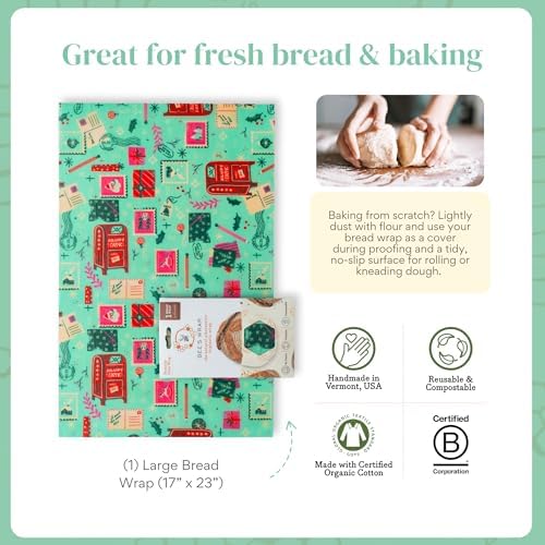 Bee's Wrap Beeswax Bread Wrap - Season's Greetings - Image 7