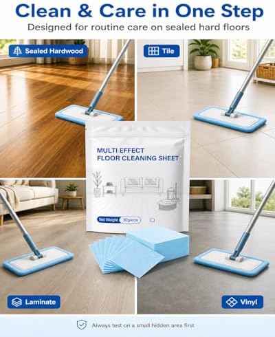 Floor Cleaning Tablets, 90 Sheets 3 Scent Pack, Multi Surface Floor Cleaner Sheets for Mopping, Floor Cleaner Tablets for Hardwood Tile Laminate Vinyl, Blue Camellia Lavender Wild Peach Hibiscus - Image 5