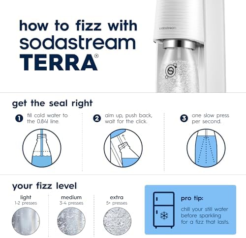 SodaStream TERRA Sparkling Water Maker, Value Bundle, CQC CO2 System, Includes 2 Quick Connect 60L CO2 Cylinders, 3 Dishwasher Safe BPA Free Bottles, 2 bubly Drops, Make your own Pepsi, White - Image 5