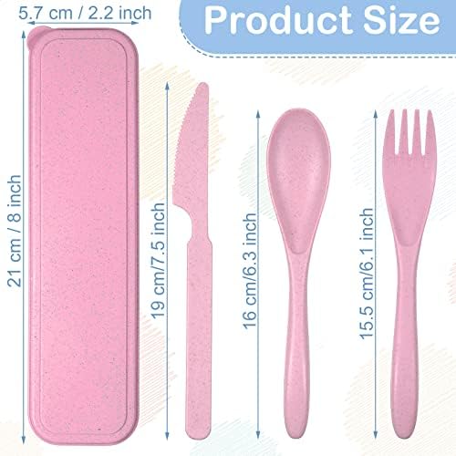 Yahenda 28 Sets Reusable Travel Utensils Set with Case Bulk, Pastel Color - Image 2
