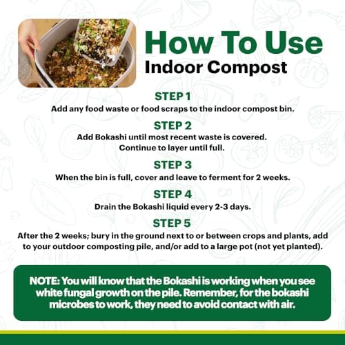 TeraGanix EM Bokashi Bran, Compost Accelerator, Organic Rice Bran Mix, Odor Eliminator, Formulated by Dr. Higa (Bokashi Inventor), Bokashi Compost Starter for Kitchen Compost Bin & Soil (2 Lb) - Image 6