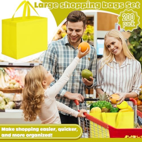 Windyun Reusable Grocery Bags Non Woven with Handles - Image 2