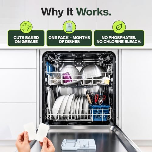 Zero Trace Dishwasher Detergent Eco-Friendly Sheets for Dish Washing - Plant Powered Technology - Lemon Scent - 60 Loads - Image 3