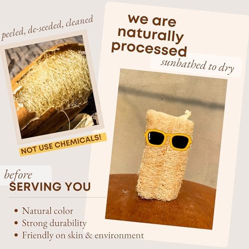 Natural Loofah Sponge 4Pcs Exfoliating Body Dish Scrubber Kitchen - Image 3