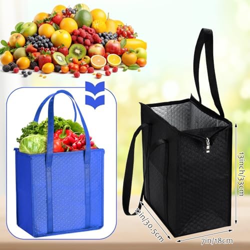 Paterr 4 Pcs Insulated Grocery Bags Reusable, with Zipper - Image 2