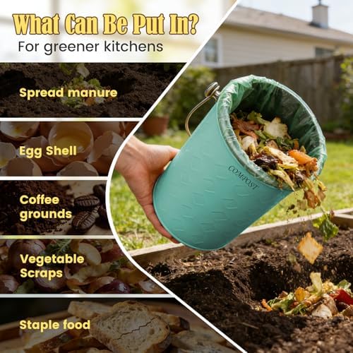 AOSION Countertop Compost Bin Kitchen,Odorless Indoor Compost Bin with Lid - Image 5