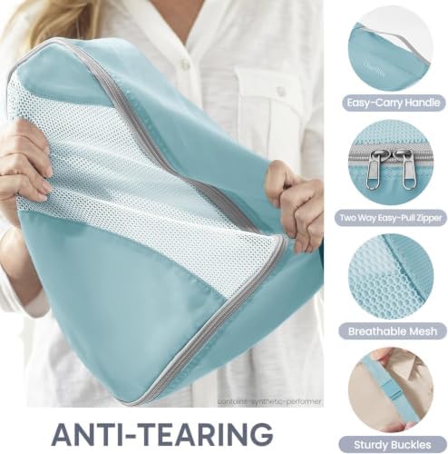 OlarHike 10 Set Packing Cubes for Travel,Gifts for Women Mom,Anti-Tearing Suitcase Organizer,with Over 1000 pcs Mesh Holes,Vacation Essentials & Accessories for Cruise Ship - Image 6