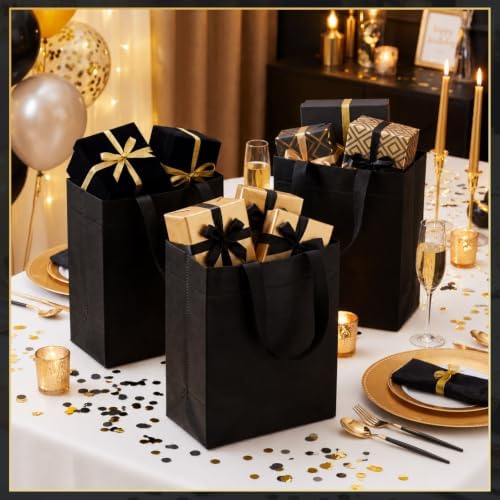 Eccliy 105 Pcs Reusable Gift Bags, Medium, Black - Image 2
