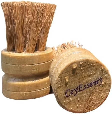 2 Pack Vegetable Brush Dish Scrubber Wooden Dish Brush for Kitchen Natural Coconut Fiber Bristles Champak Wooden Handle Brush for Sink, Dishes, Pans Fruits and Vegetables Cleaning Brush by Unknown
