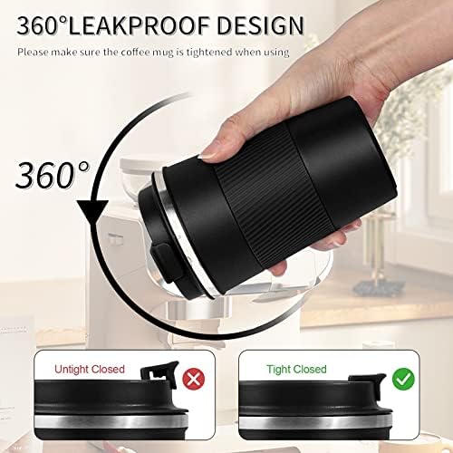 Insulated Travel Coffee Mug, Stainless Steel Coffee Cup with Leakproof Lid - Image 4