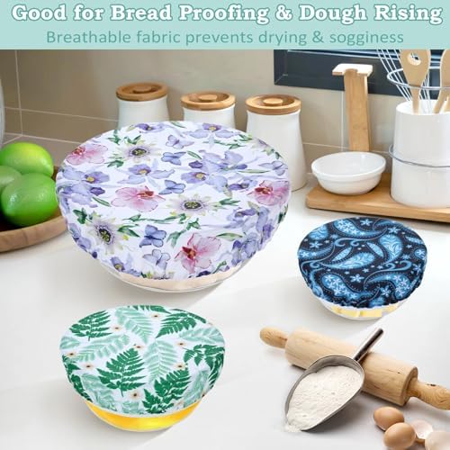 5Pcs Reusable Beeswax Elastic Bowl Covers for Bread Proofing and Food Cover - Image 4